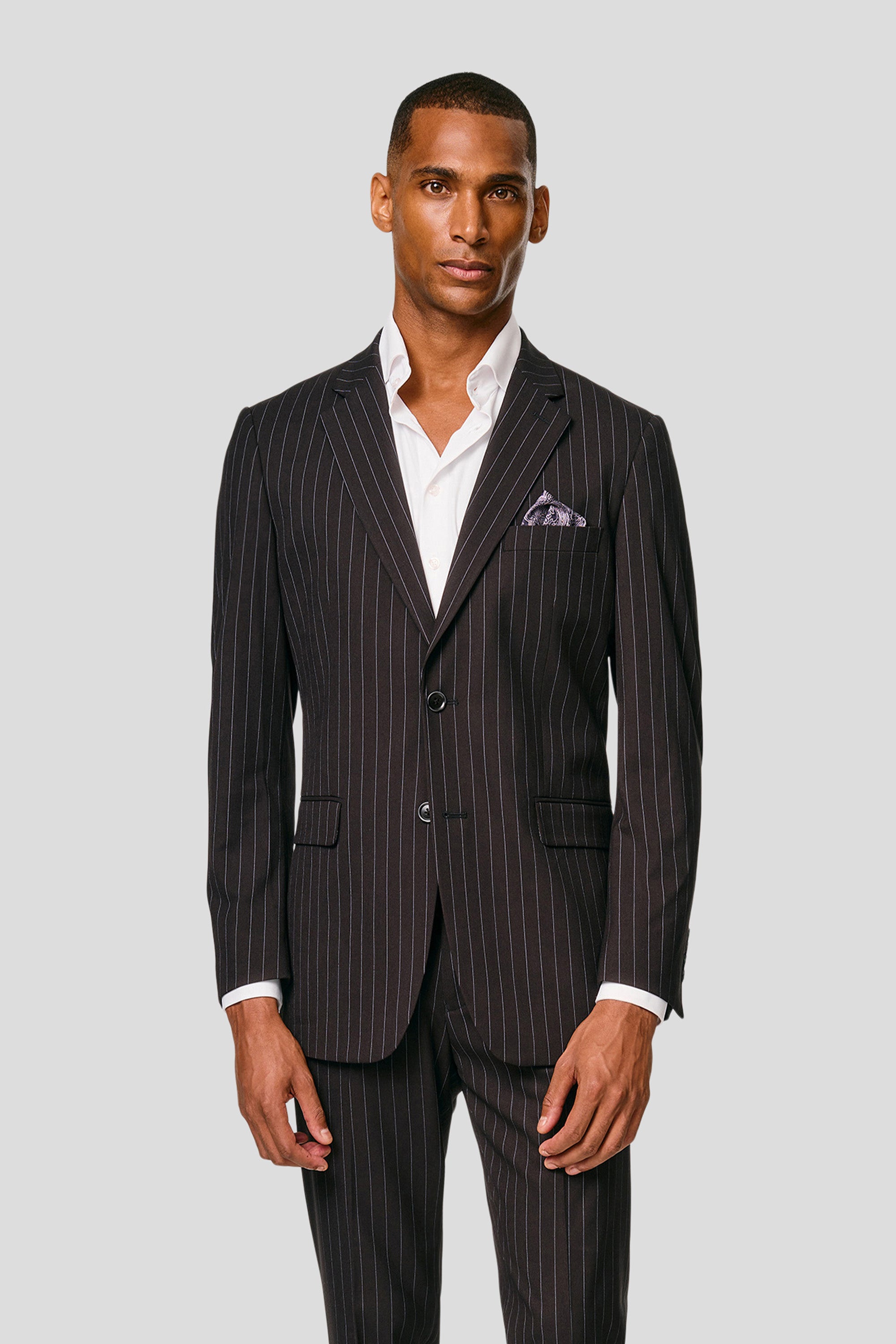 PRESTIGE sort blazer med nålestriber MBO