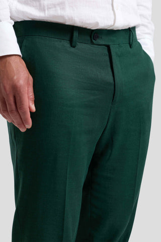 PRESTIGE racing green three-piece hørjakkesæt