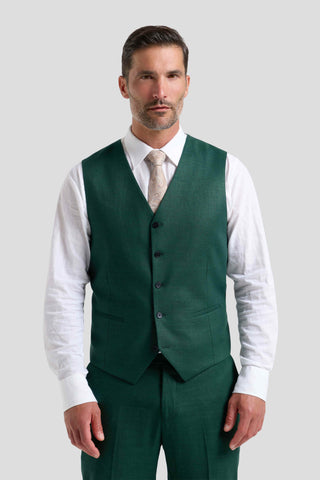 PRESTIGE racing green three-piece hørjakkesæt