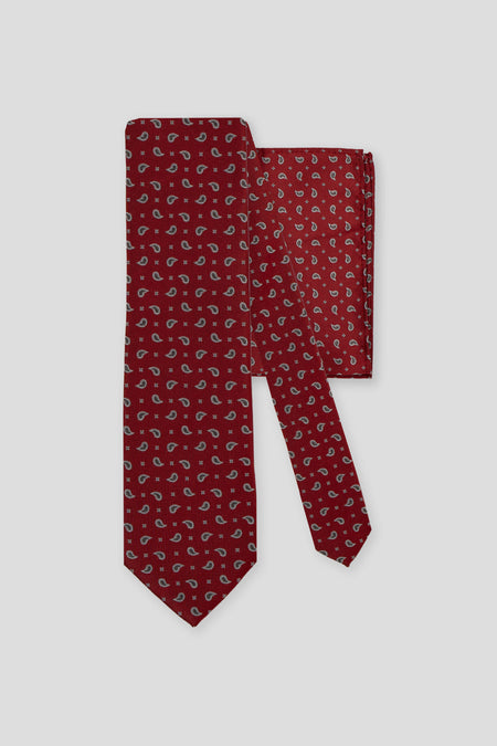 Slips & lommekluds pakke (Rødt dråbemønster)