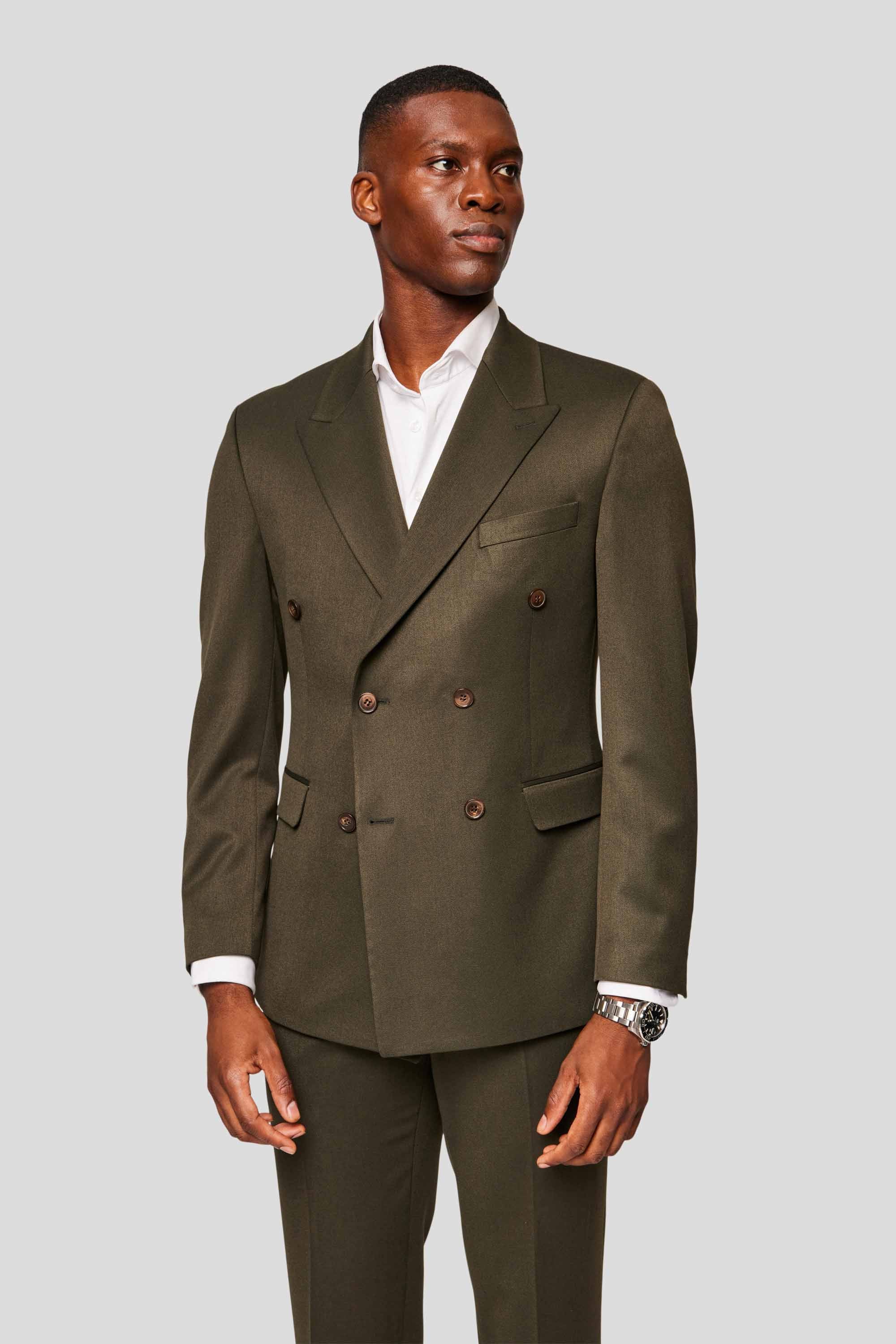 PRESTIGE grønt dobbeltradet jakkesæt PRESTIGE