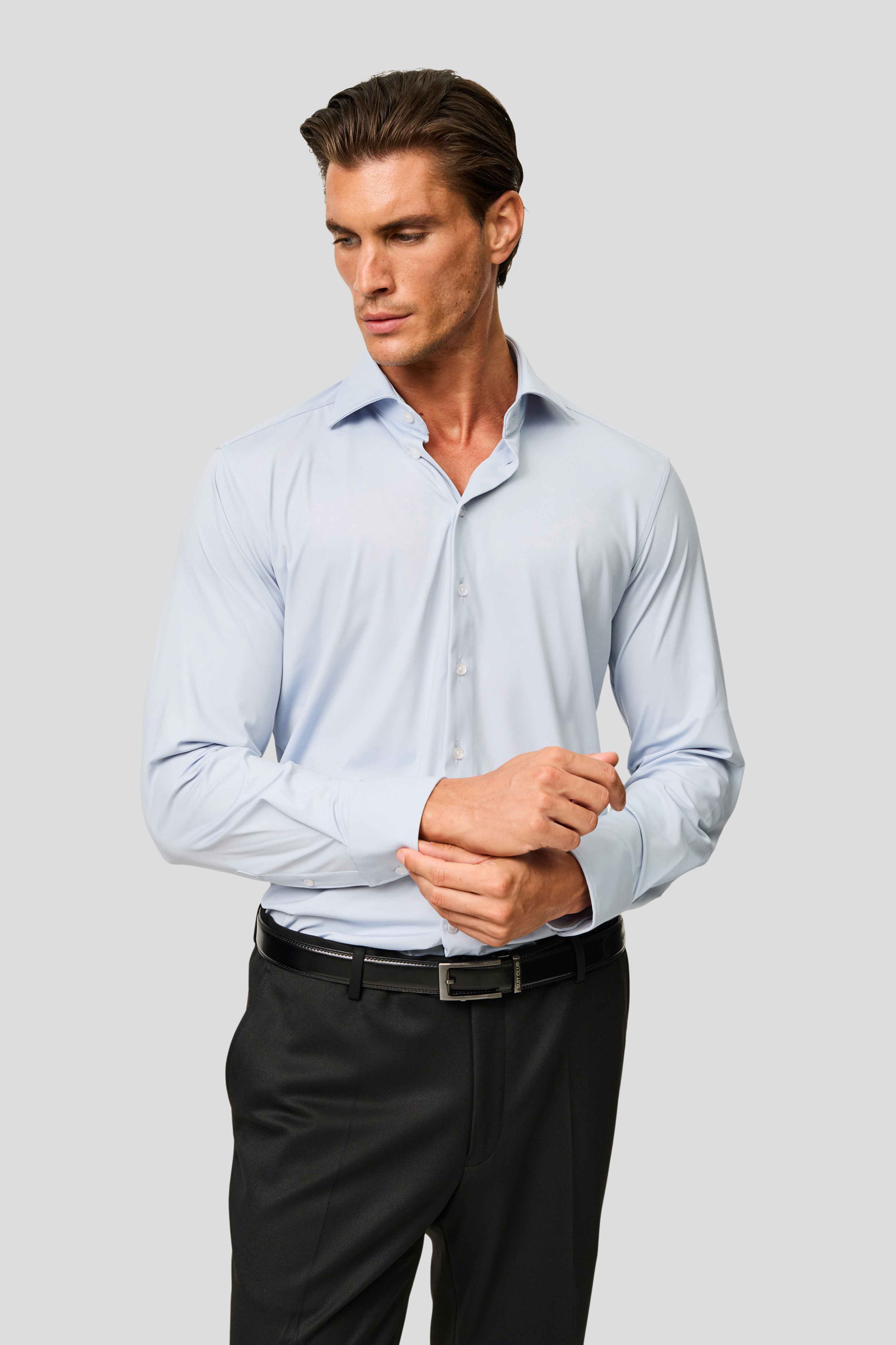 Signatur performance skjorte blå slim Shirtmakers