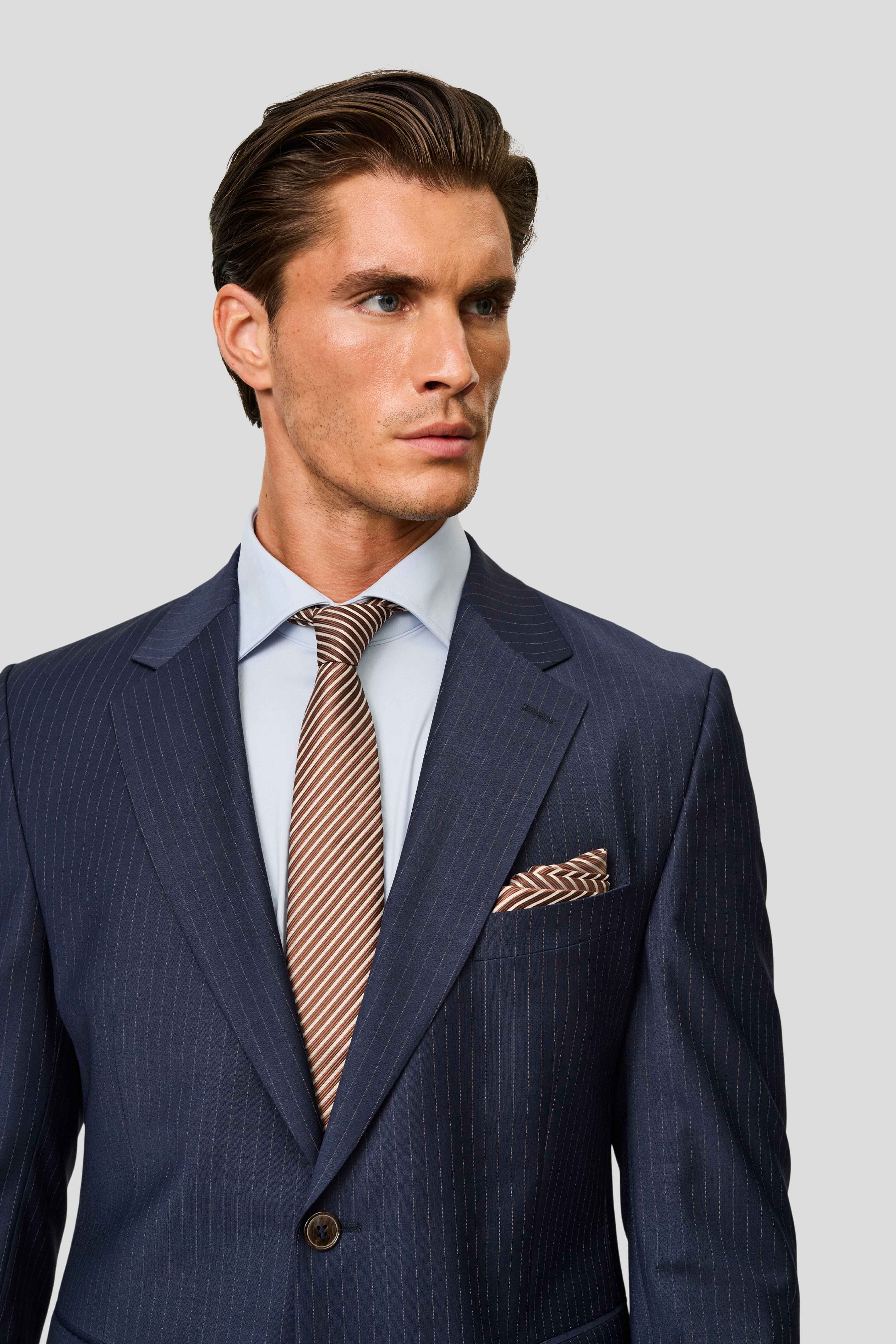 Signatur performance skjorte blå slim Shirtmakers