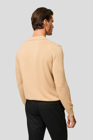 Beige langærmet polo