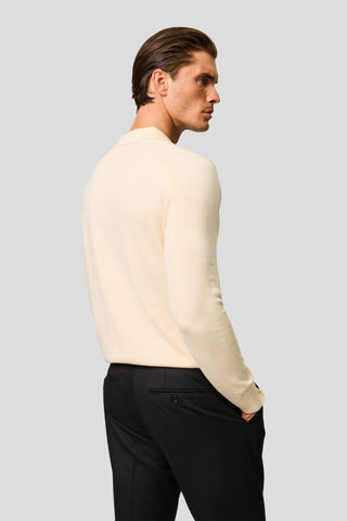 Off-white langærmet polo SUIT CLUB