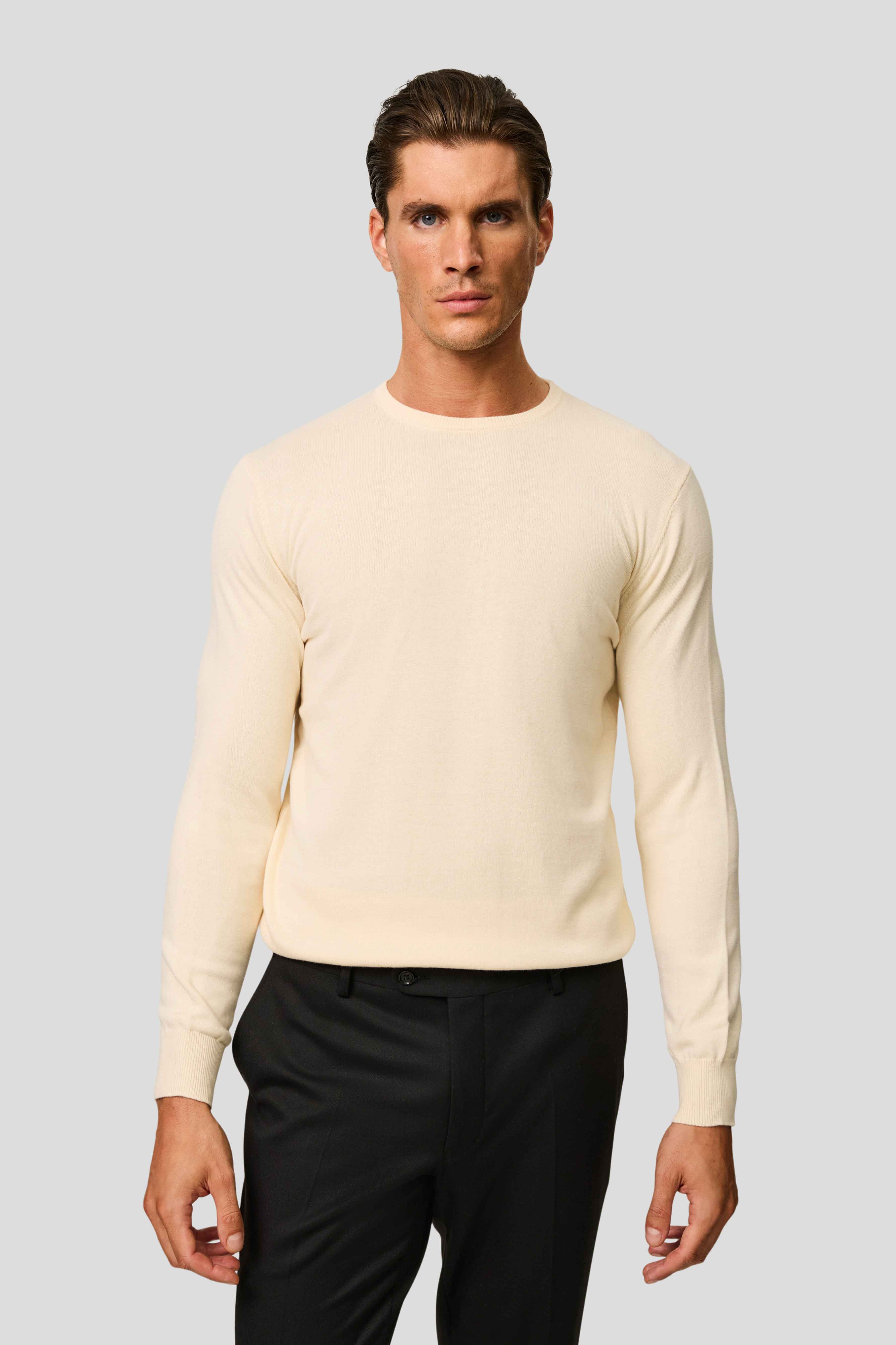 Off-white o-neck striktrøje HVIID