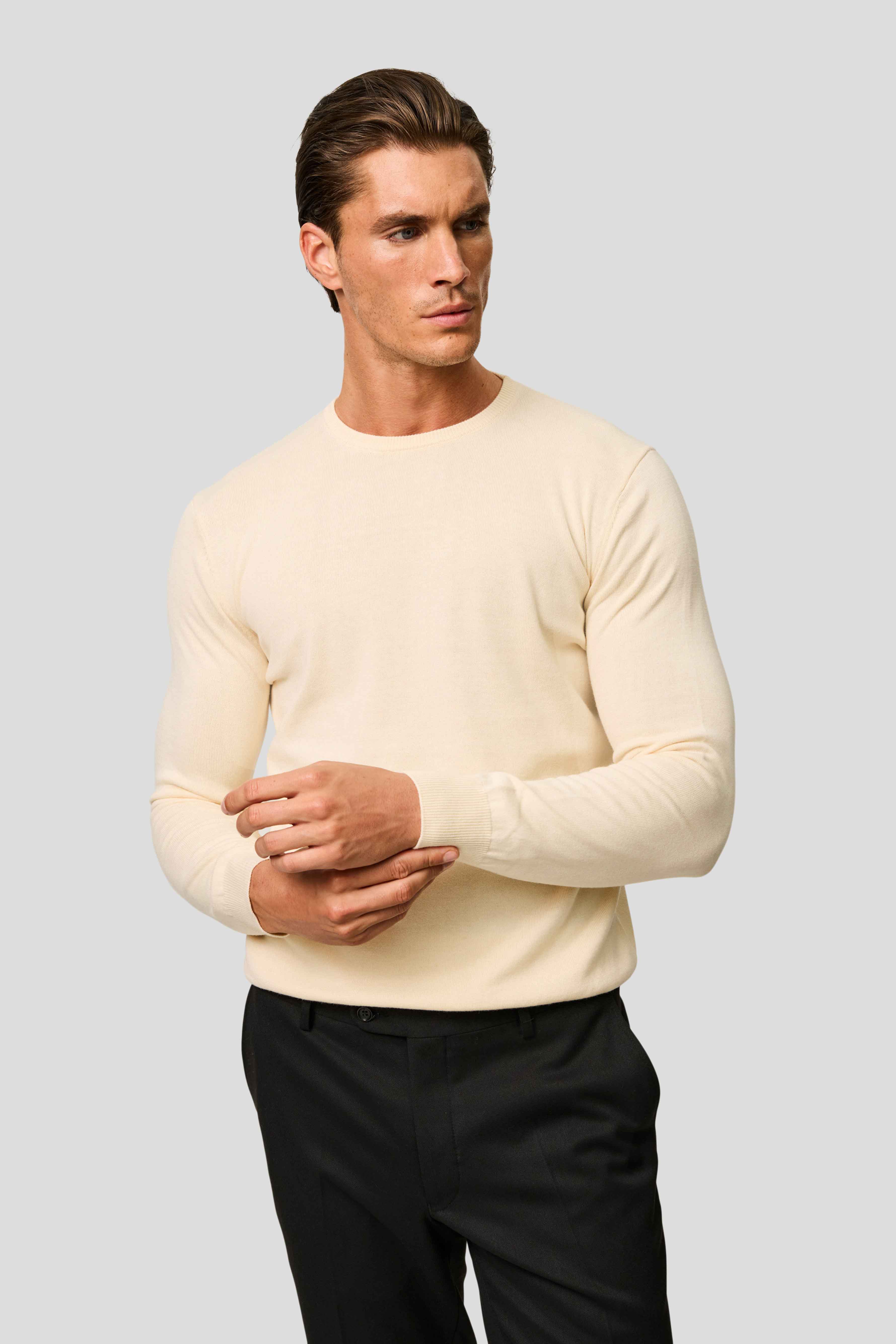 Off-white o-neck striktrøje HVIID