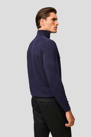 Navy half-zip striktrøje