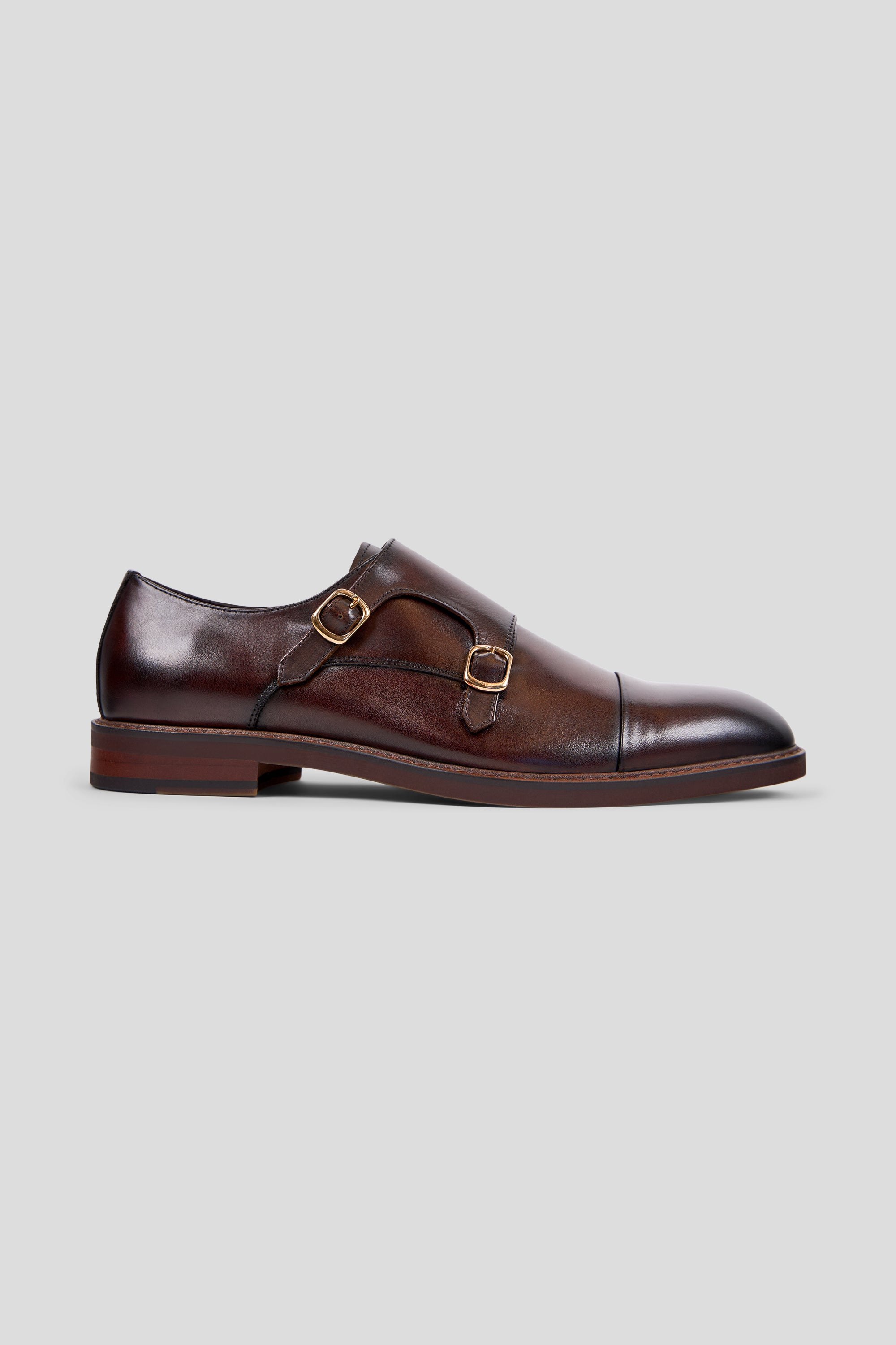 Brun dobbelt monk strap sko Ahler