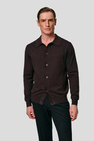 Brun polo cardigan SUIT CLUB
