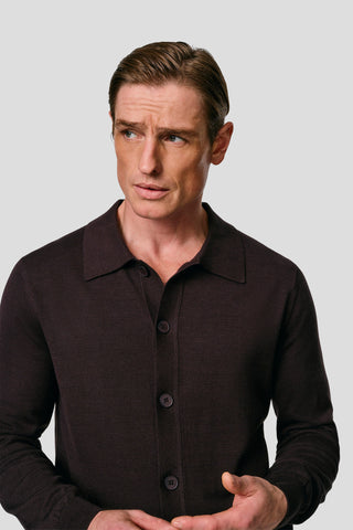 Brun polo cardigan SUIT CLUB