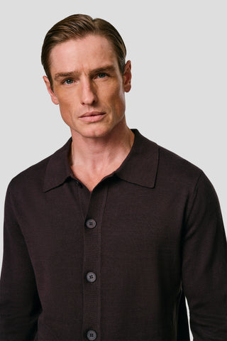 Brun polo cardigan SUIT CLUB