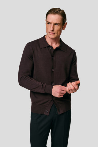 Brun polo cardigan SUIT CLUB