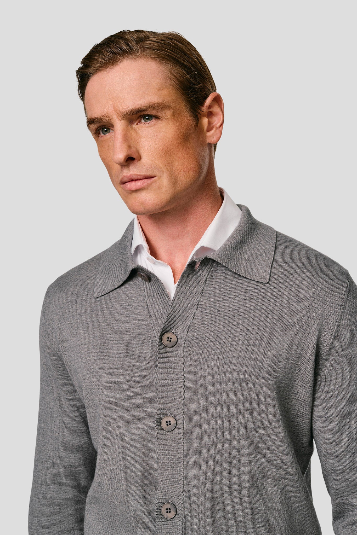 Grå polo cardigan HVIID