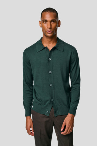 Mørkegrøn polo cardigan SUIT CLUB