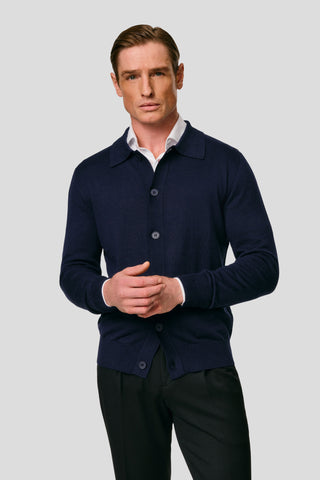 Navy polo cardigan SUIT CLUB