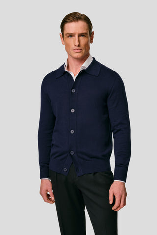 Navy polo cardigan SUIT CLUB