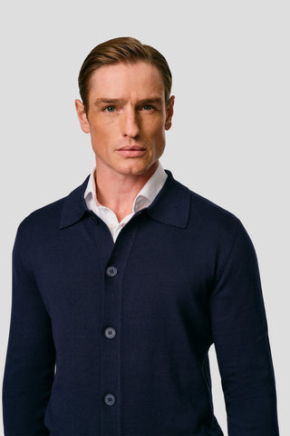 Navy polo cardigan SUIT CLUB