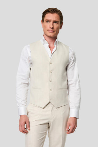 PRESTIGE off-white hør vest - SUIT CLUB