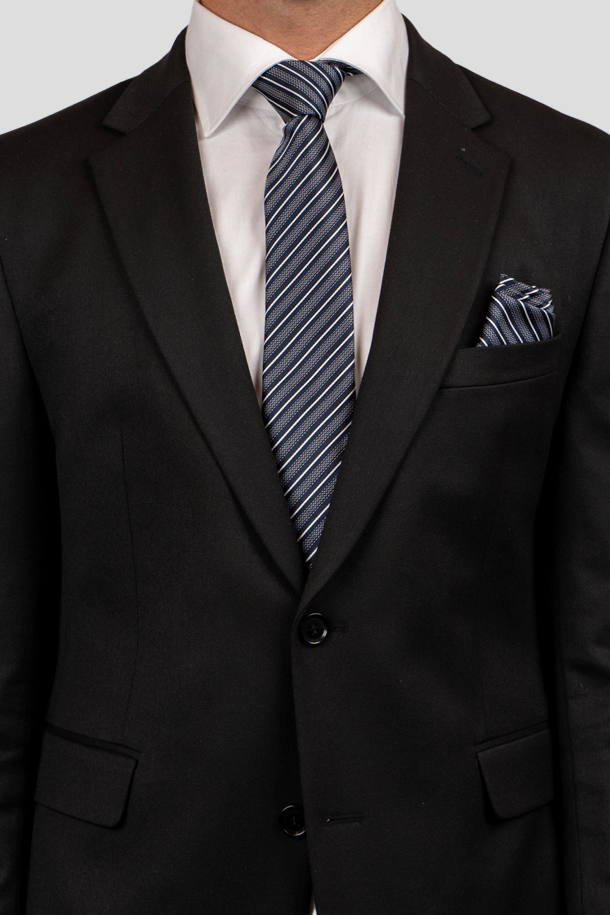 Navy & hvid stribet slips PVD