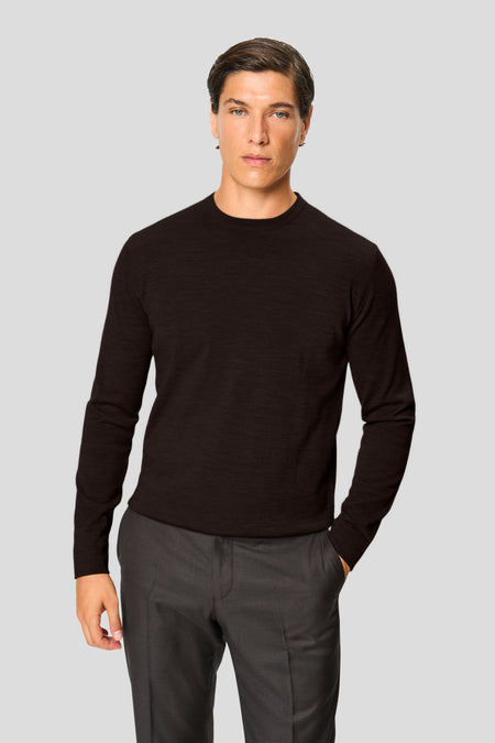 Brun merino crew neck