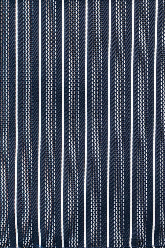 Navy & hvid lommeklud med striber PVD