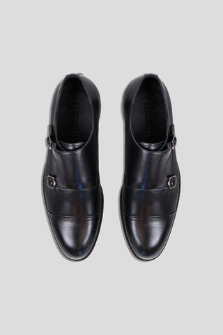 Sort dobbelt monk strap sko