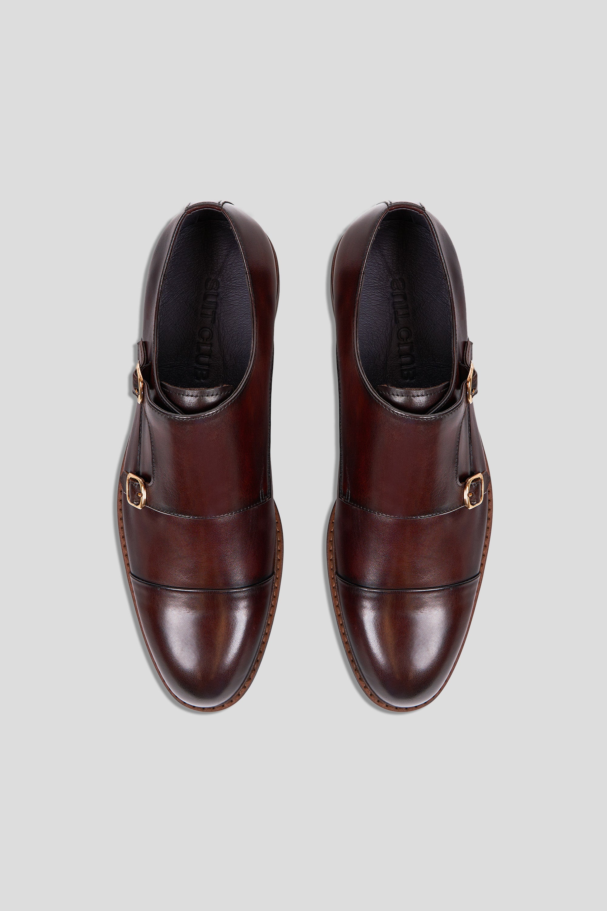 Brun dobbelt monk strap sko Ahler