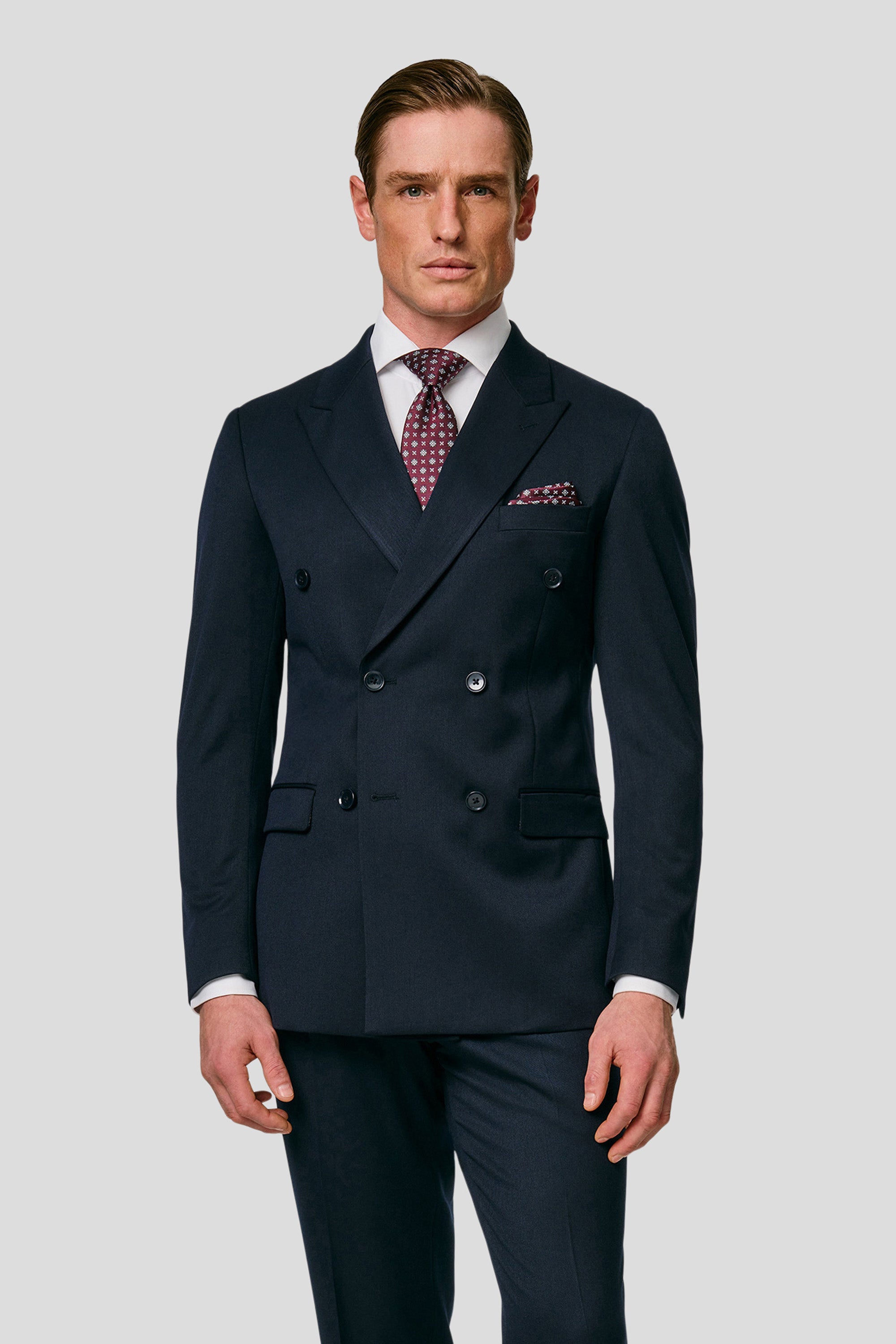 PRESTIGE navy dobbeltradet blazer MBO