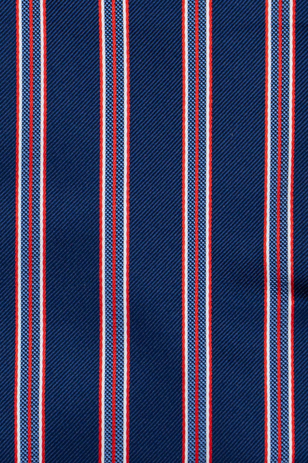 blå & rød lommeklud med striber PVD