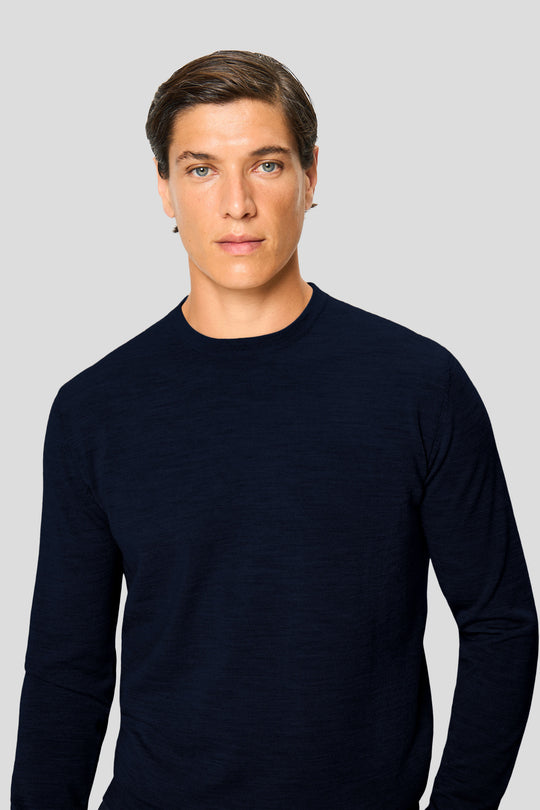 Navy merino crew neck