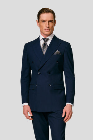 PRESTIGE navy dobbeltradet blazer med tern