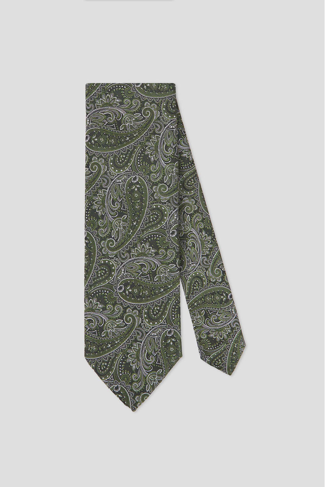 Grøn & hvid paisley slips PVD