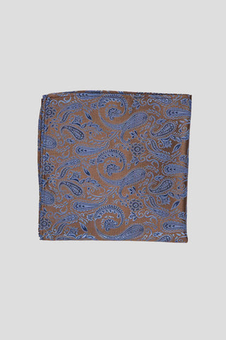 Brun & blå lommeklud med paisley suitclub.dk