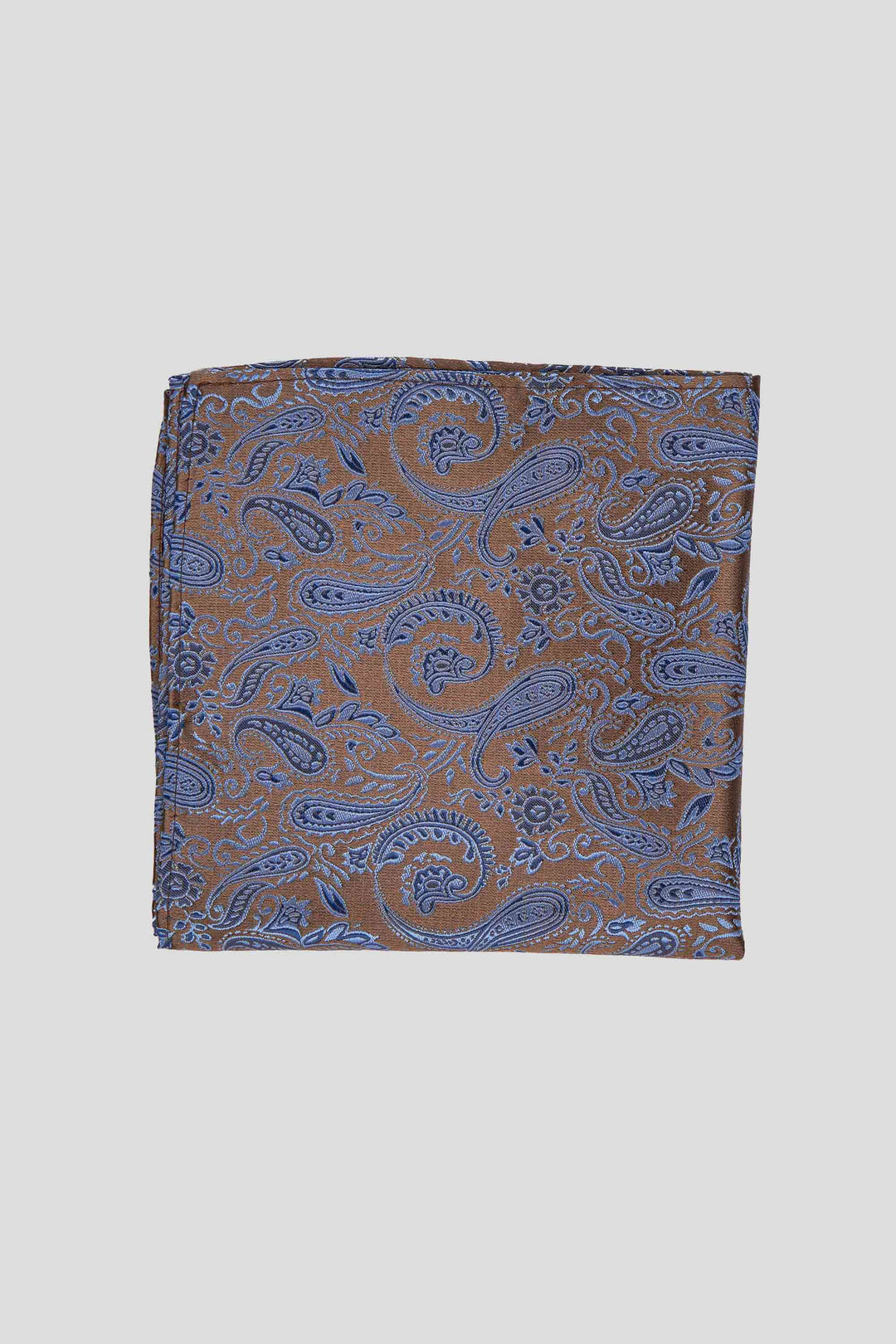 Brun & blå lommeklud med paisley PVD