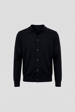 Schwarzer Polo-Cardigan