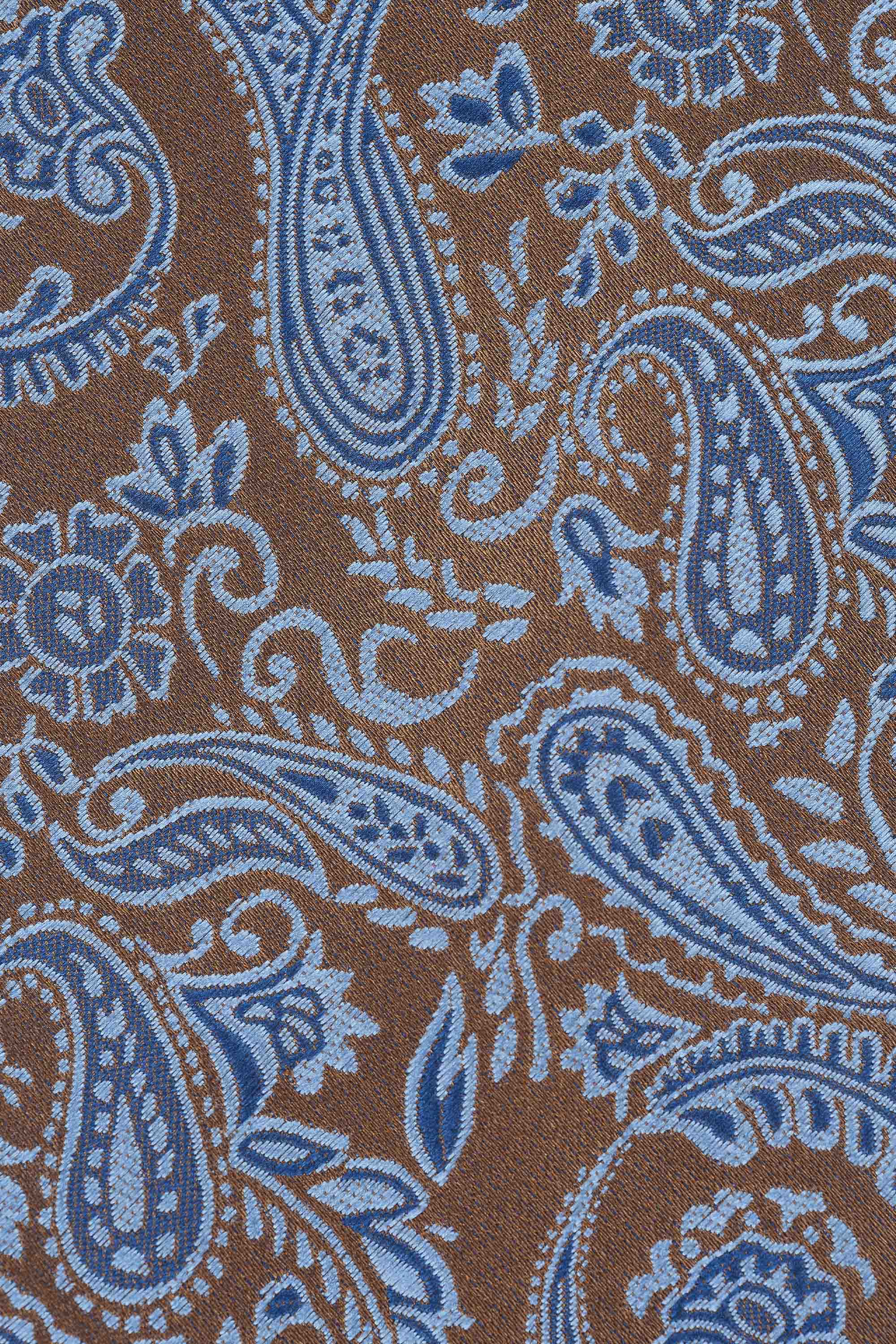 Brun & blå lommeklud med paisley PVD