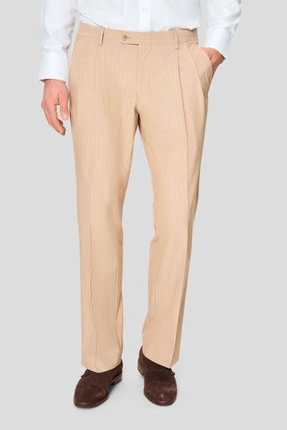 PRESTIGE sand three-piece jakkesæt med nålestriber PRESTIGE