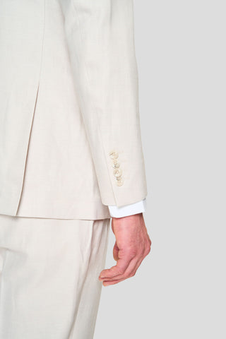 PRESTIGE off-white dobbeltradet hørblazer