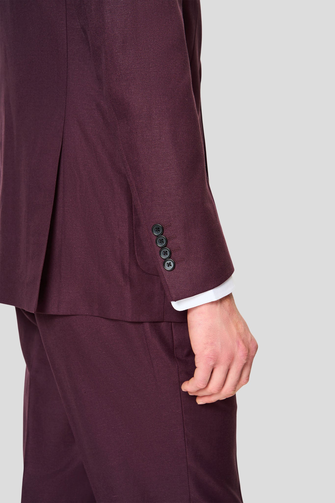 PRESTIGE bordeaux three-piece hørjakkesæt