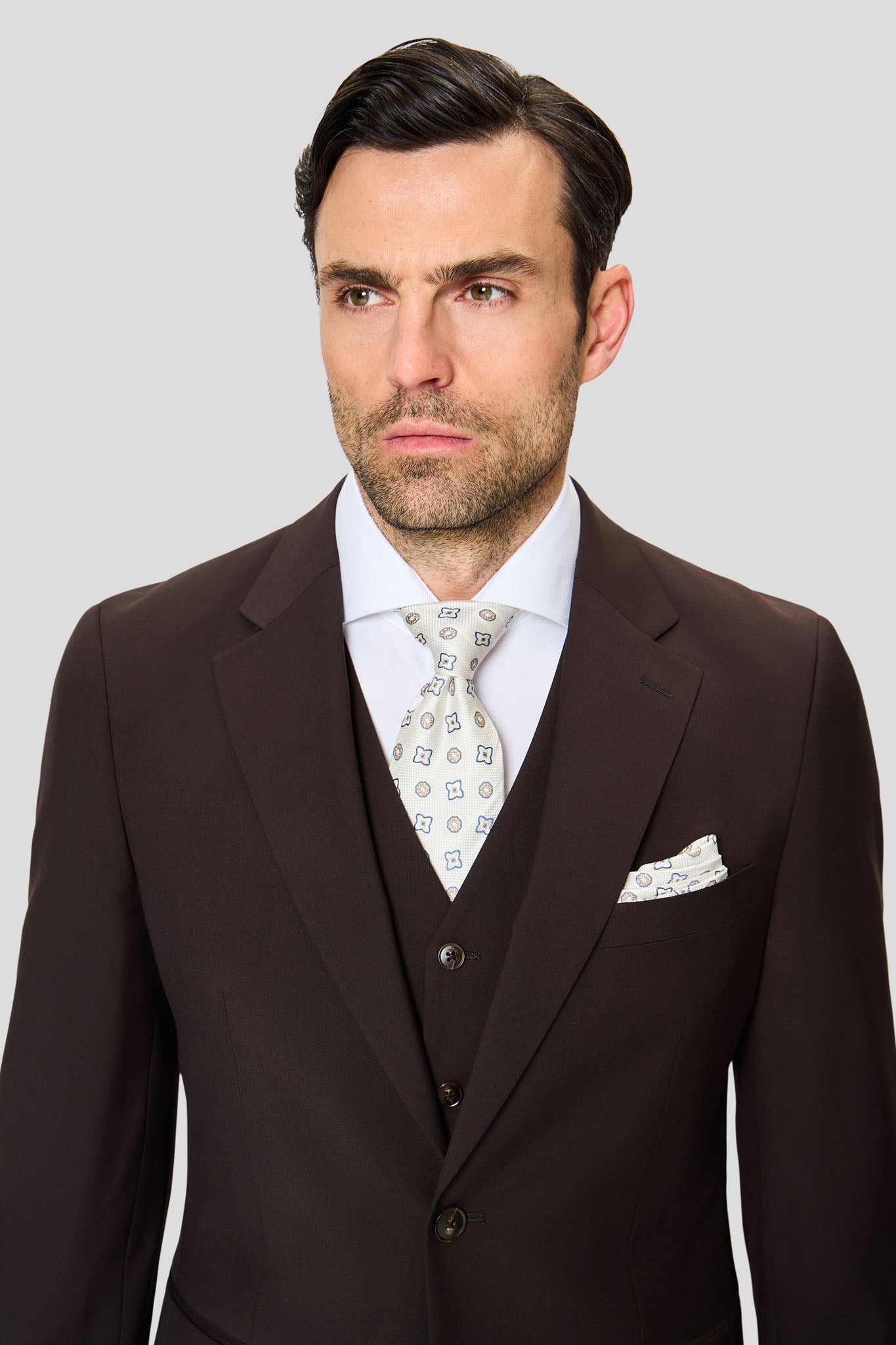 PREMIUM brunt three-piece jakkesæt