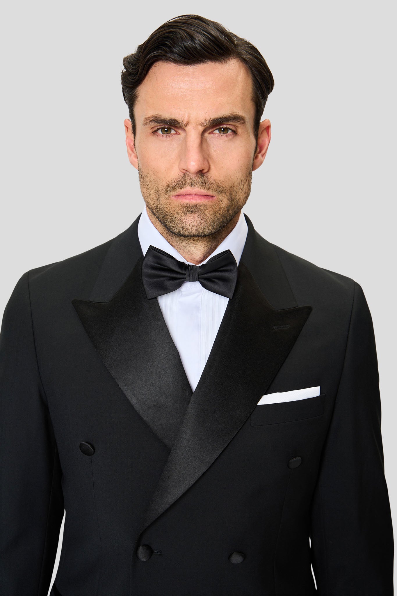 PREMIUM sort dobbeltradet smoking blazer