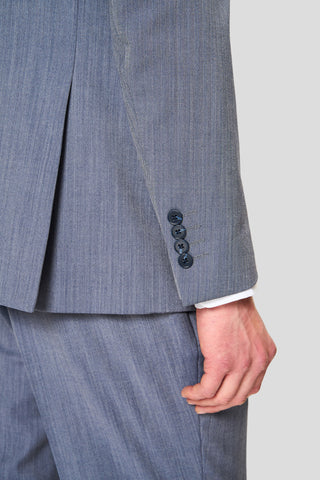 PREMIUM blå dobbeltradet blazer med sildeben