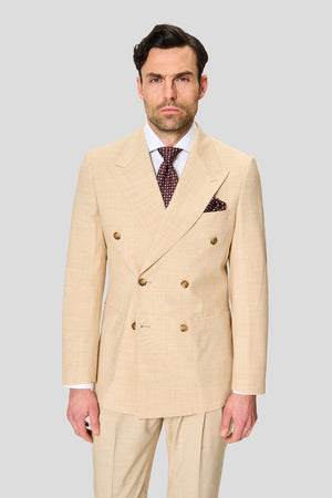 PREMIUM beige dobbeltradet blazer