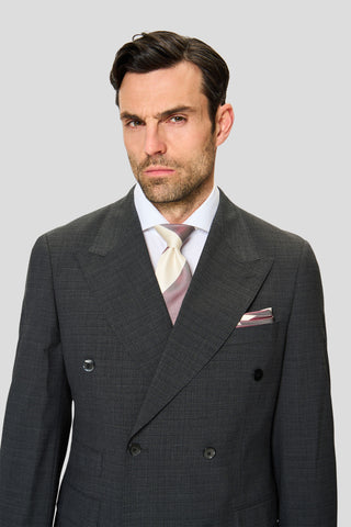 EXCLUSIVE gråmeleret dobbeltradet blazer