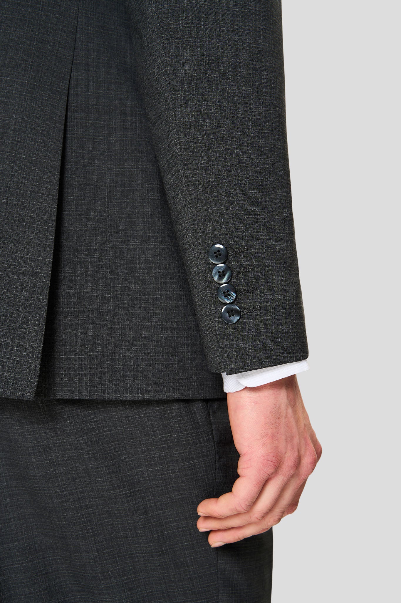 EXCLUSIVE gråmeleret dobbeltradet blazer