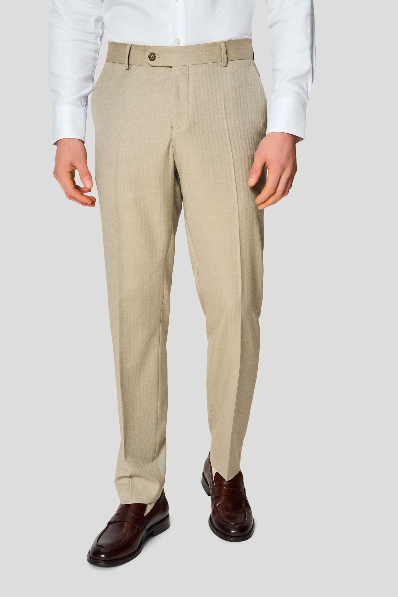 HERITAGE beige jakkesæt med sildeben