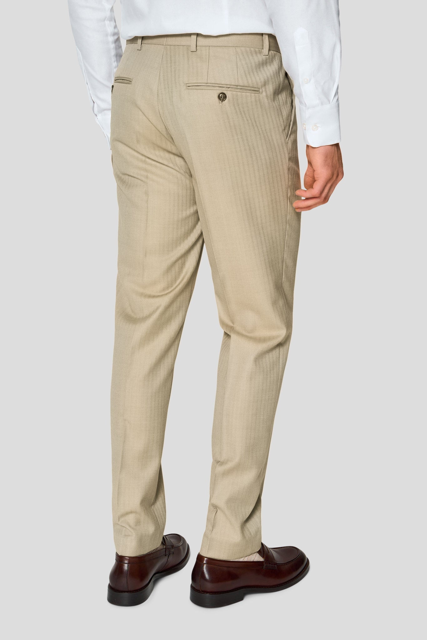 HERITAGE beige jakkesæt med sildeben