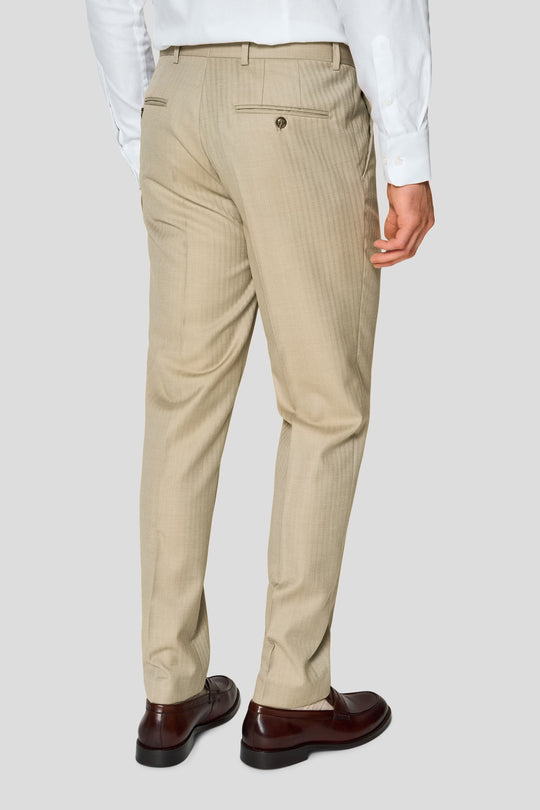 HERITAGE beige jakkesæt med sildeben