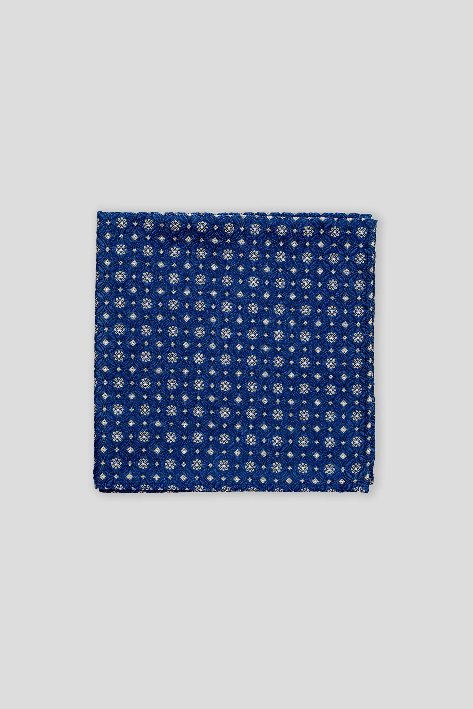 Blå blomstret lommeklud PVD